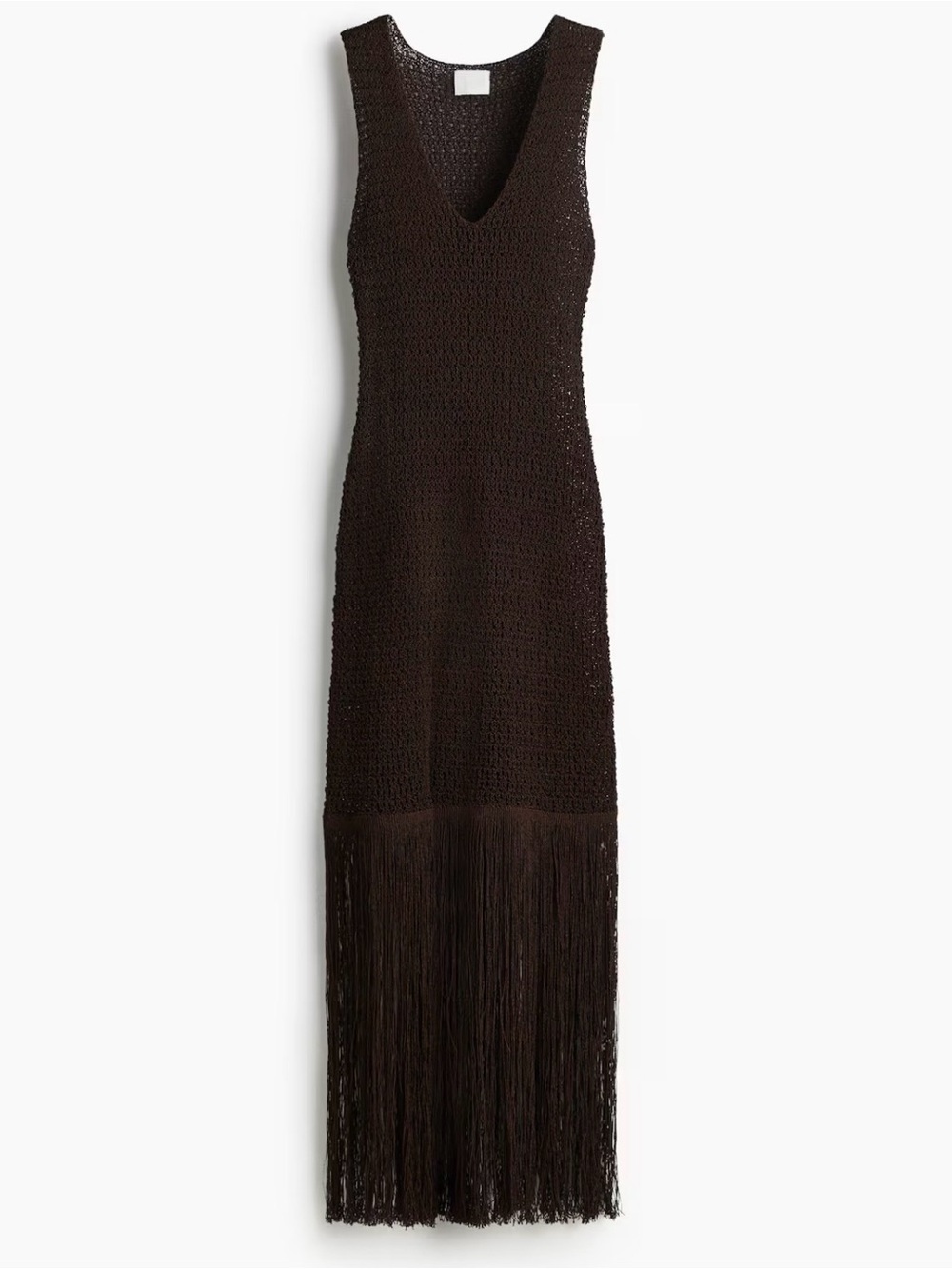 H&M Fringe-Trimmed Knit Dress